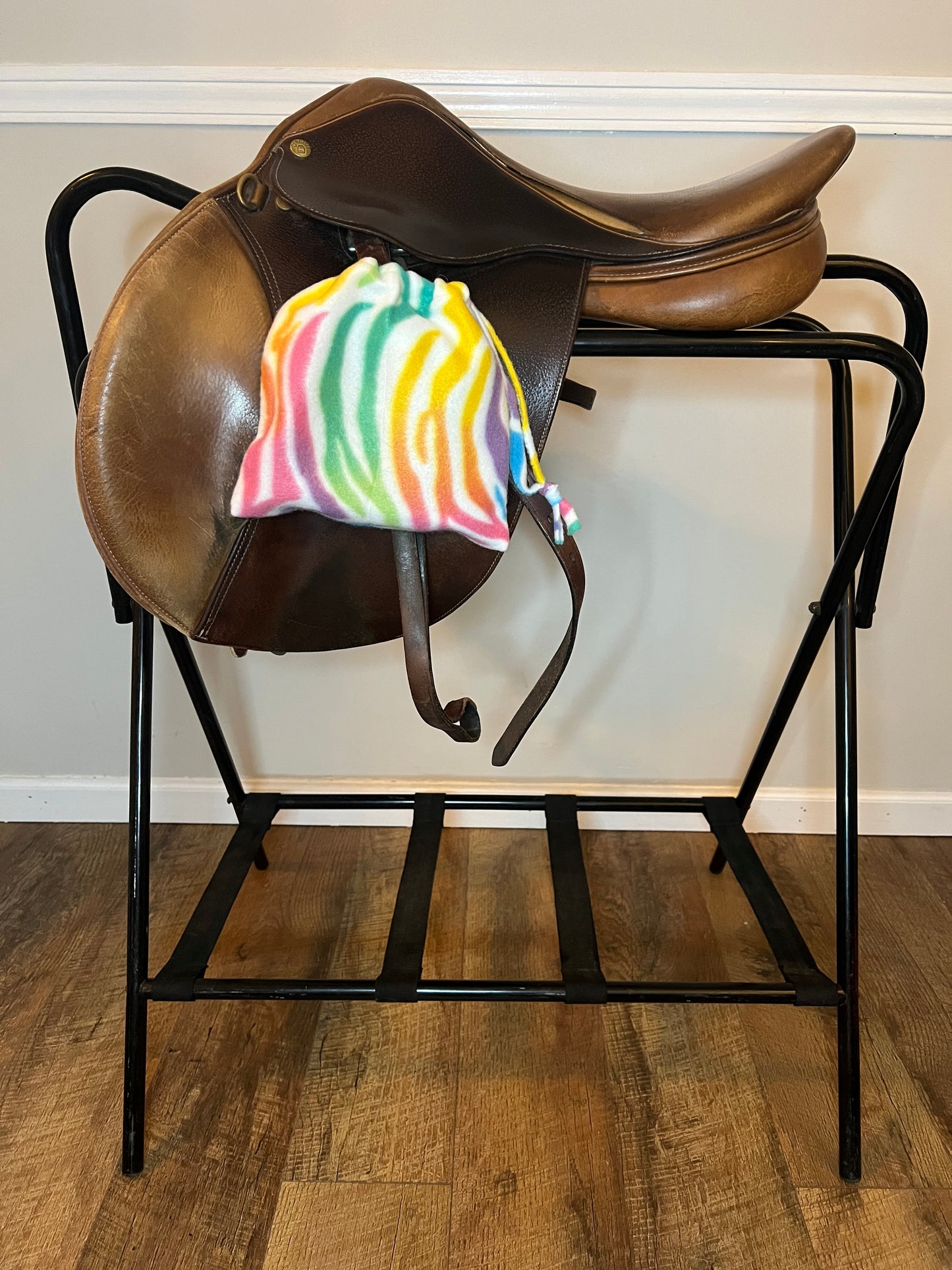 Rainbow Zebra- Stirrup Cover