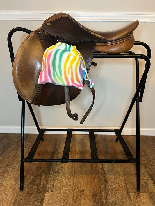 Rainbow Zebra- Stirrup Cover