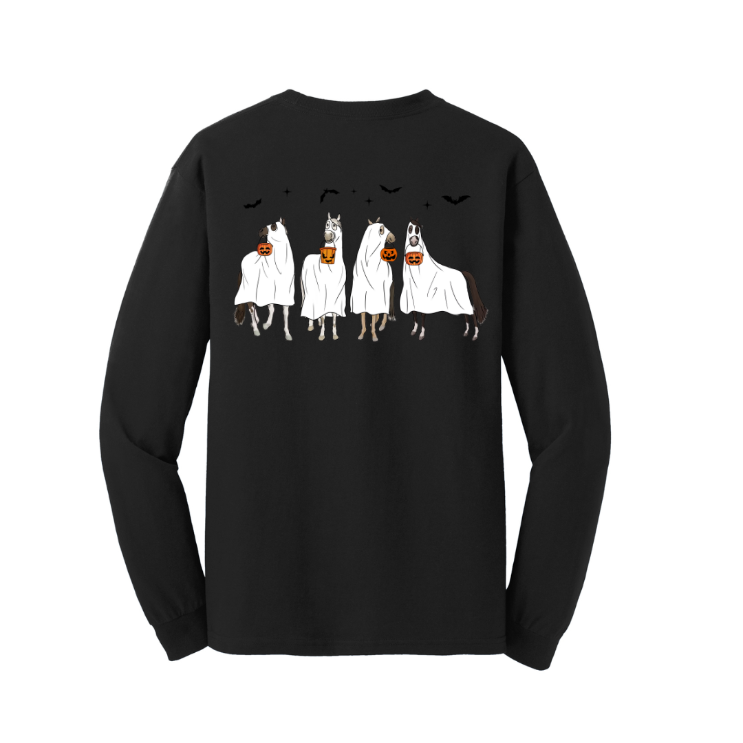 Spooky Horse Adult Long Sleeve Shirt
