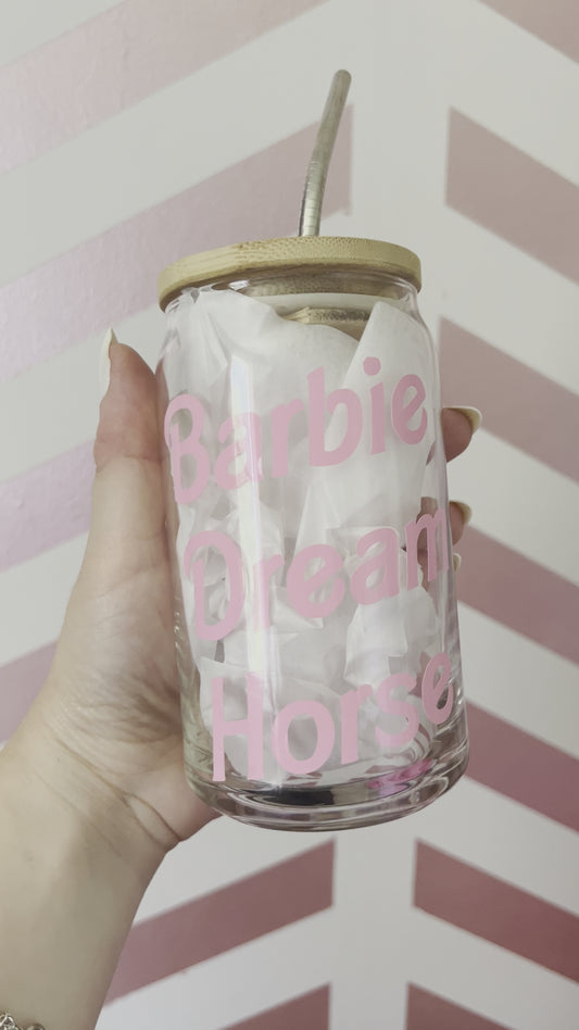 Barbie Dream Horse Glass Cup