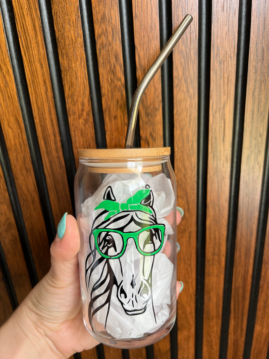 Horse Diva Glass Cup