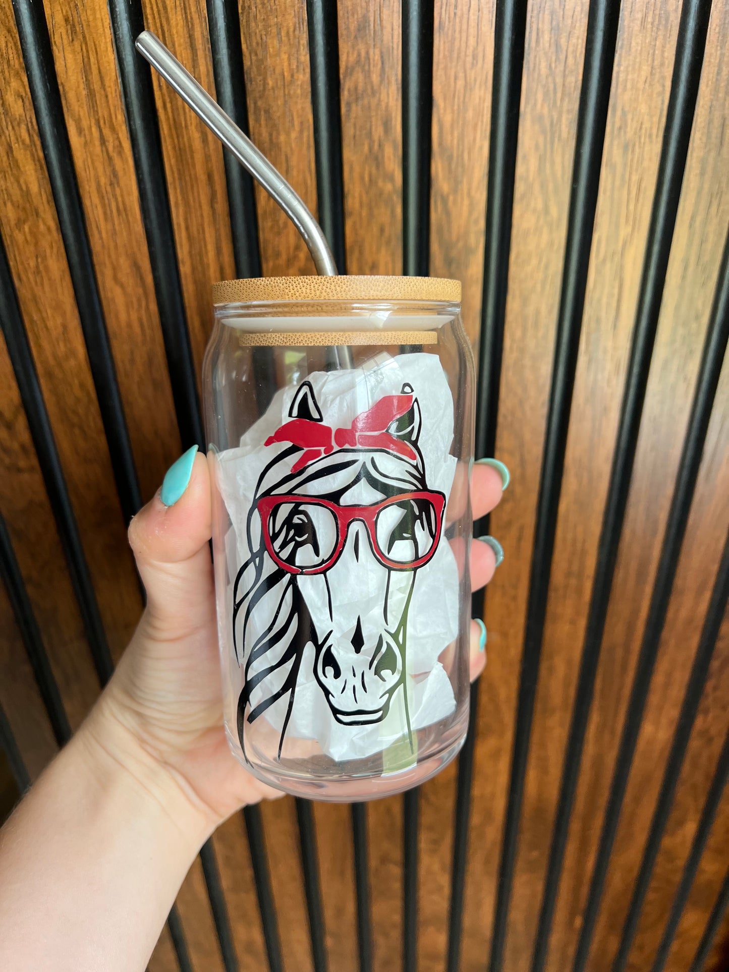 Horse Diva Glass Cup