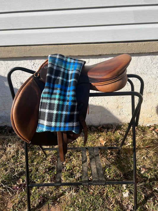 Blue and Black Plaid Stirrup Slipper