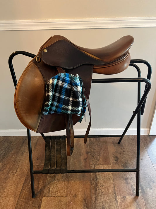 Blue and Black Plaid Stirrup Cover