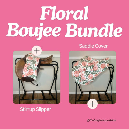 Floral Boujee Bundle: Saddle Cover & Stirrup Slipper in Floral Pattern