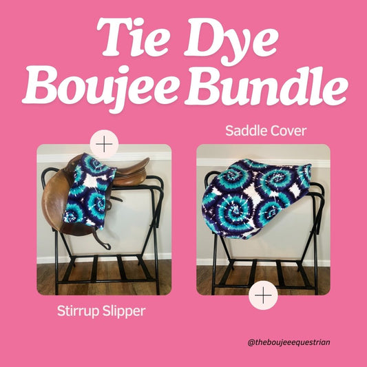 Tie Dye Boujee Bundle: Saddle Cover & Stirrup Slipper in Tie Dye Pattern