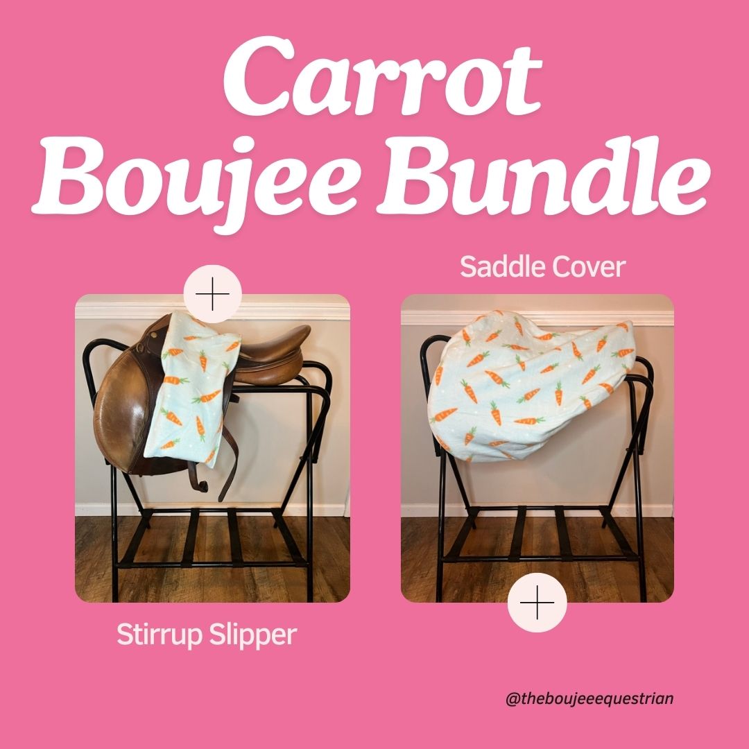 Carrot Boujee Bundle: Saddle Cover & Stirrup Slipper in Carrot Pattern