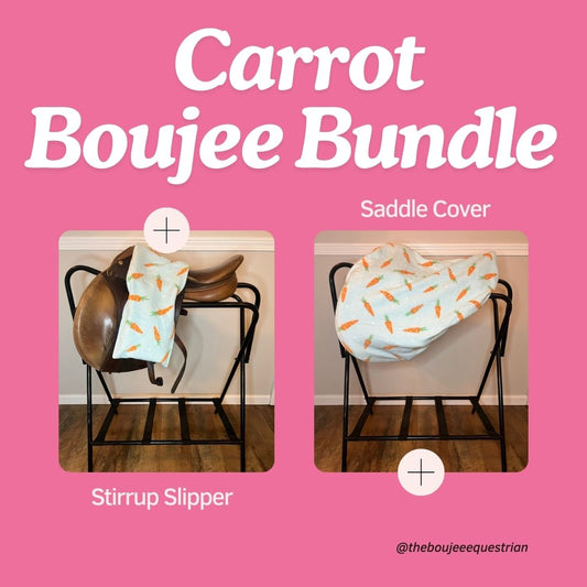 Carrot Boujee Bundle: Saddle Cover & Stirrup Slipper in Carrot Pattern