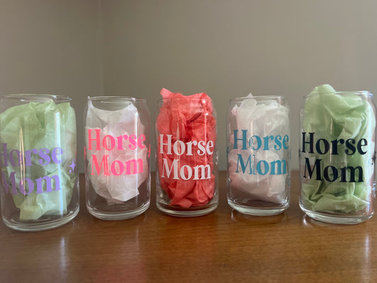 Horse Mom Glass Cup