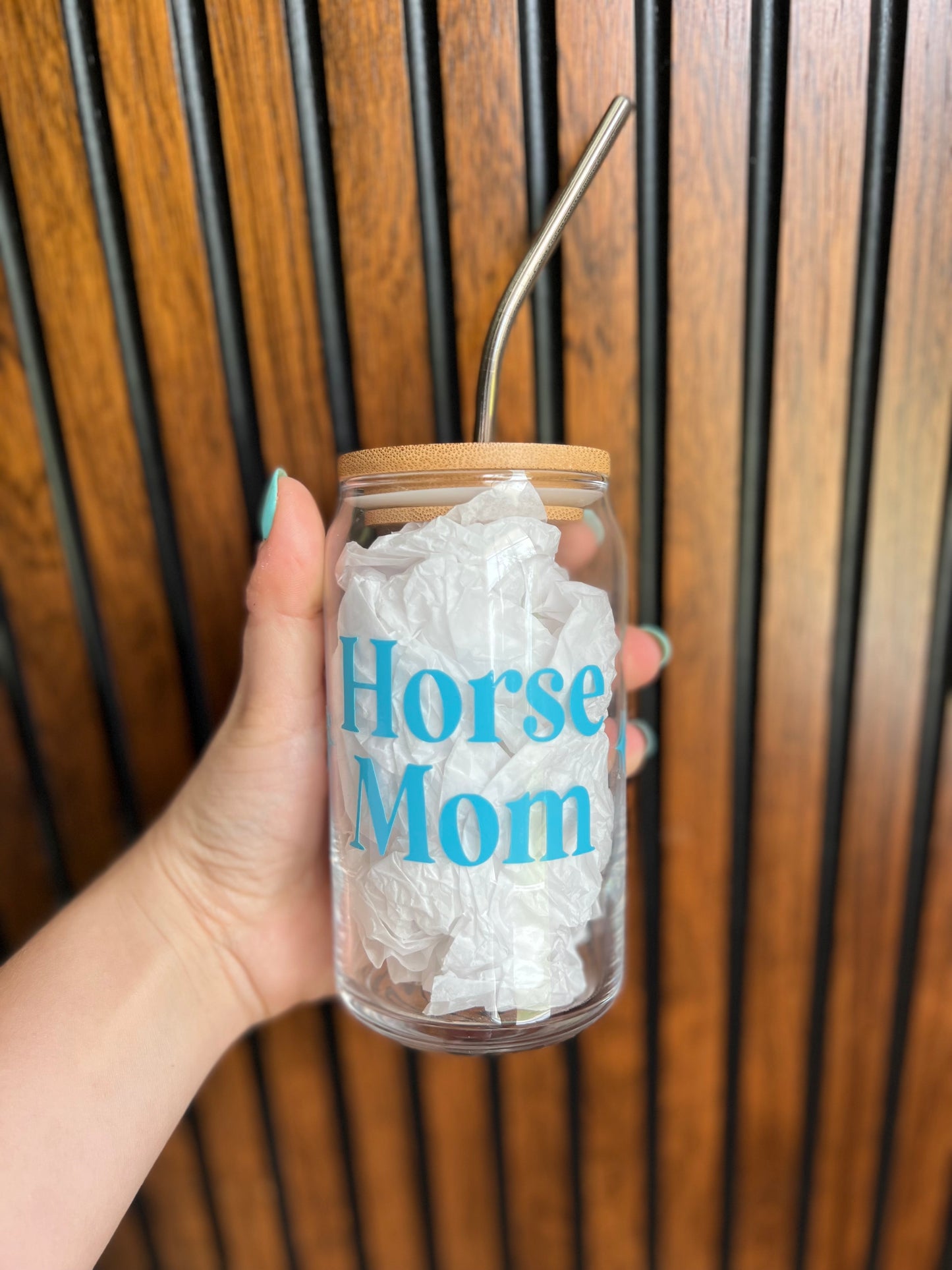 Horse Mom Glass Cup