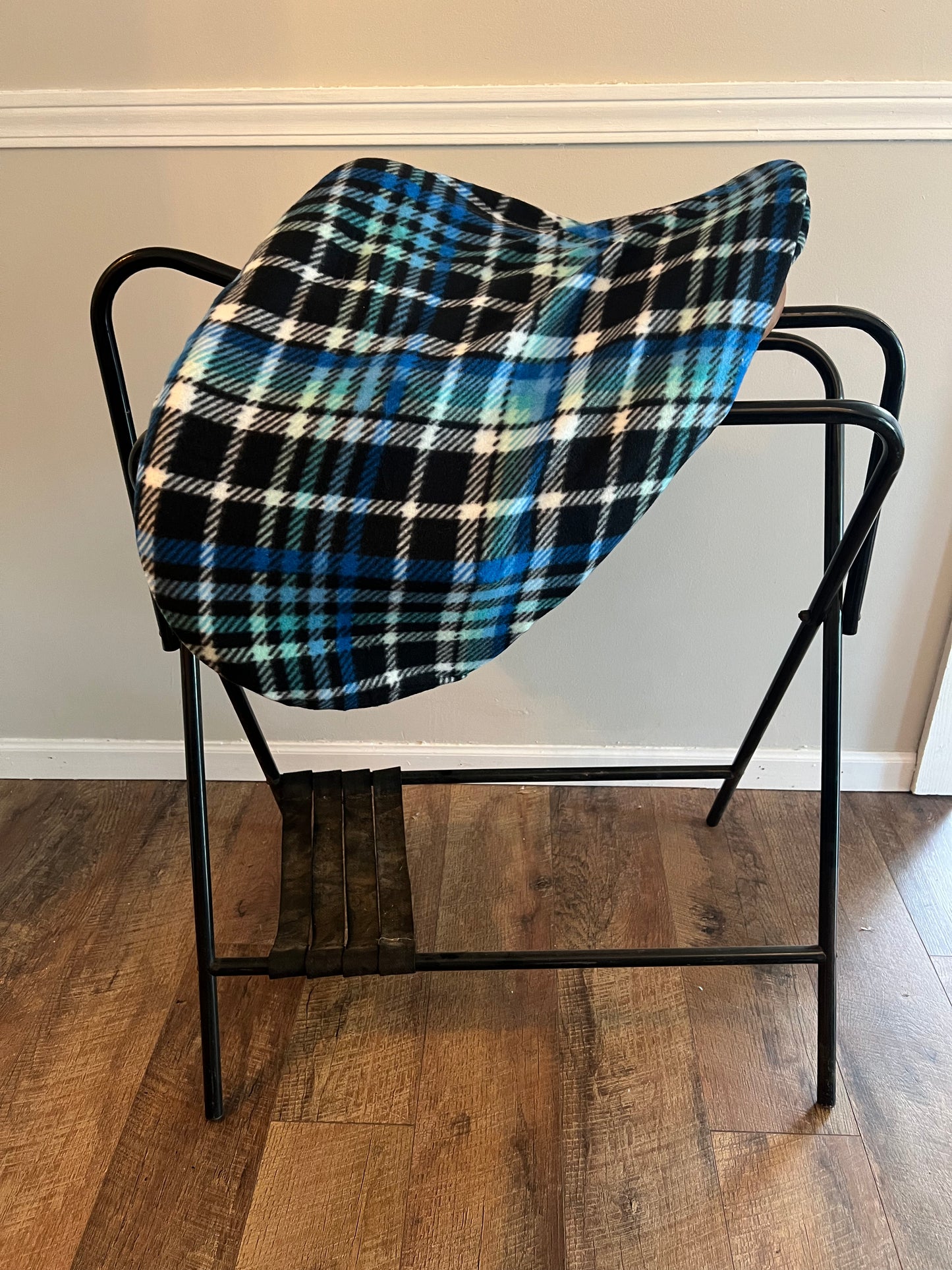 Blue and Black Plaid Saddle Cover